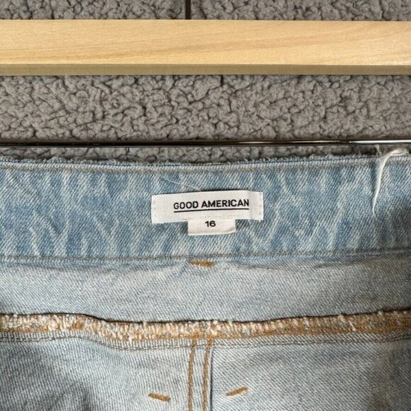 Good American Womens Plus Size 16 Blue High Rise Distressed Slim Fit Jeans - Picture 13 of 16